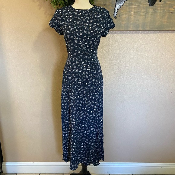 Lulus New Desires Navy Blue Floral Print Backless Maxi Dress - Picture 2 of 11